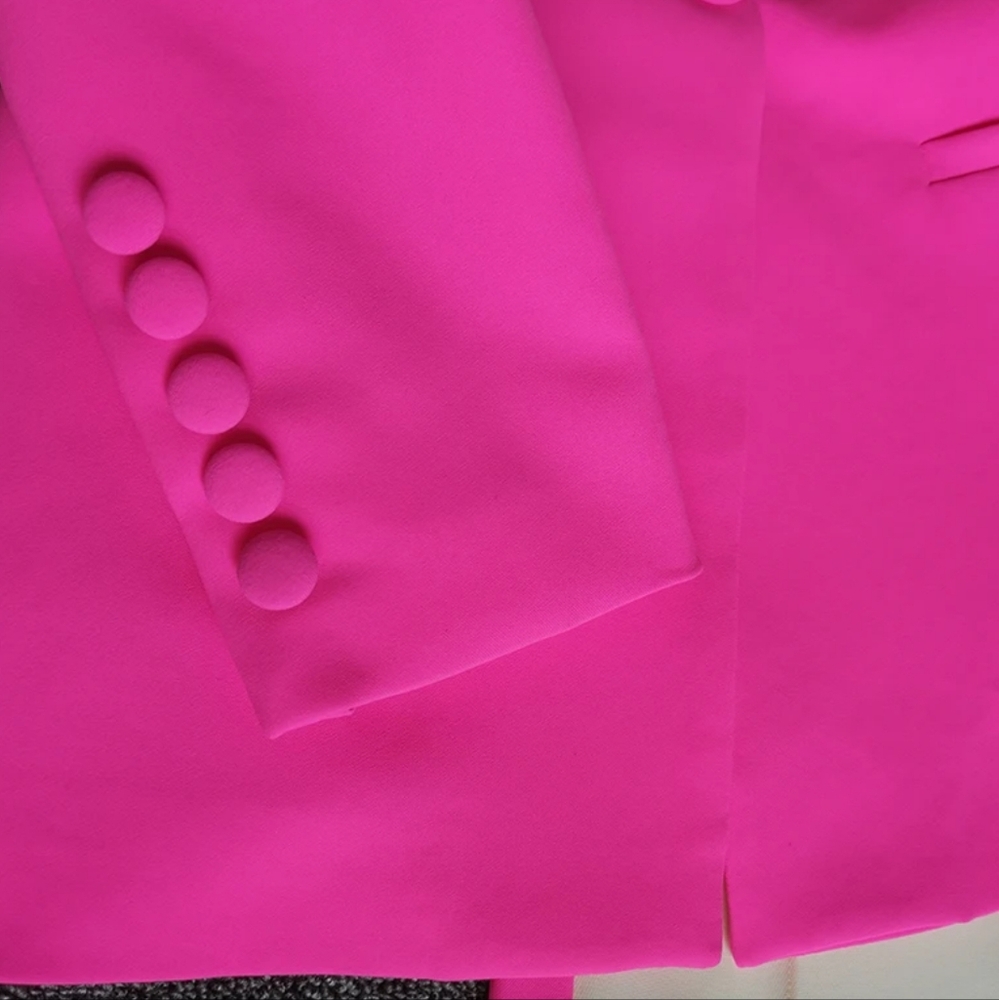 Blazer Pants Suit Two Piece Set Office Ladies Women Color Match Business Single - Picture 4 of 6